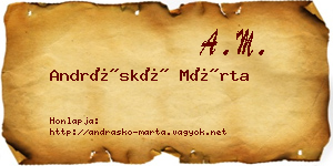 Andráskó Márta névjegykártya